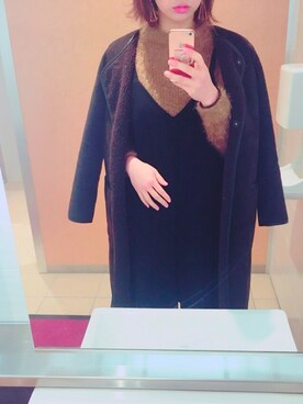 「NANO universe（ナノユニバース）のアイテム（ムートンコート）」を使った、maanyyyさん（レディース・162cm）の冬コーディネート