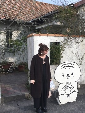 「NANO universe（ナノユニバース）のアイテム（ムートンコート）」を使った、maanyyyさん（レディース・162cm）の冬コーディネート