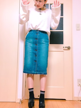 「くつした」｜「アイテム（アクセサリー）」を使った、maanyyyさん（レディース・162cm）の冬コーディネート