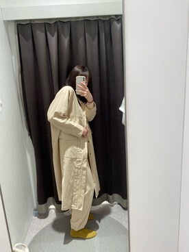 「select MOCA（セレクトモカ）のアイテム（ノーカラーコート）」を使った、苺さん（レディース・170cm）の春コーディネート