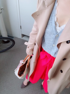 「NATURAL BEAUTY BASIC（ナチュラルビューティーベーシック）のアイテム（トレンチコート）」を使った、m.junさん（レディース・155cm）の春コーディネート