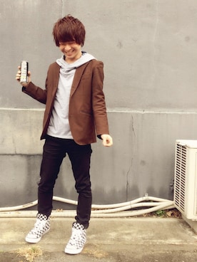 「KATHARINE HAMNETT LONDON(KATHARINE HAMNETT LONDON)」｜(((ゆうちょん)))さん（メンズ・163cm）の冬コーディネート