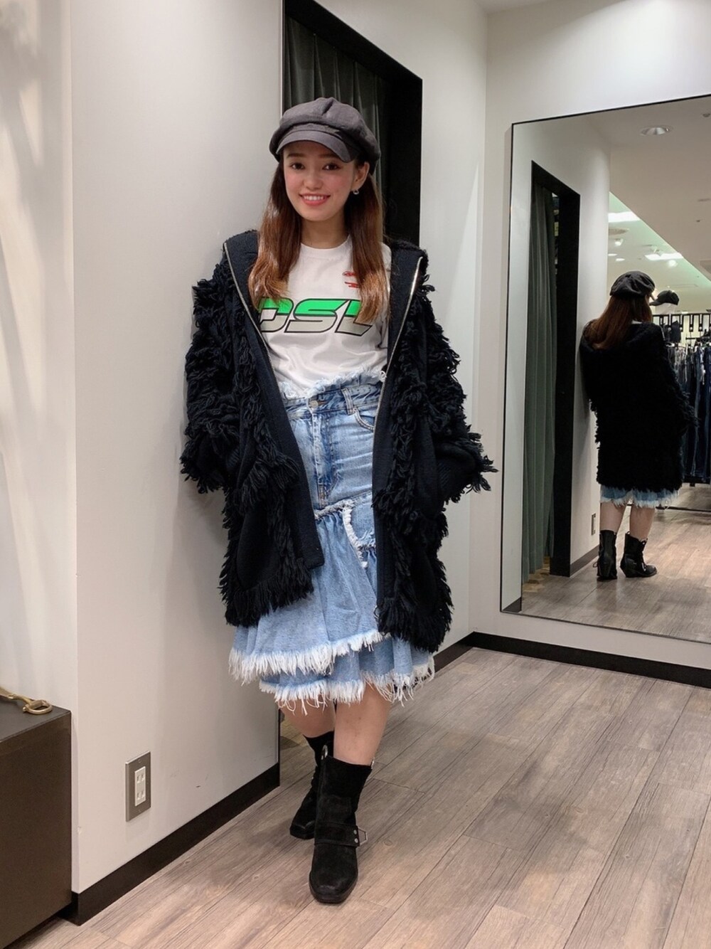 DIESEL 新品75,900円 フリンジウールジップアップコート DIESEL（ディーゼル）の「レディース フリンジウールジップ