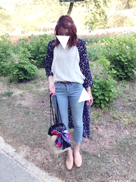 「Right-on（ライトオン）のアイテム（その他アウター）」を使った、おりんさん（レディース・162cm）の春コーディネート