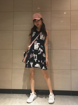 「JOYRICH」｜「アイテム（ワンピース/ドレス）」を使った、林萌々香さん（レディース・158cm）の夏コーディネート