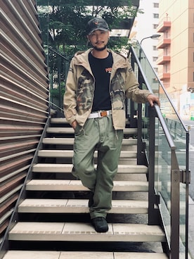 「AVIREX（アヴィレックス）のアイテム（キャップ）」を使った、まさきよさん（メンズ・176cm）の夏コーディネート