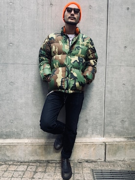 「AVIREX（アヴィレックス）のアイテム（ダウンジャケット/コート）」を使った、まさきよさん（メンズ・176cm）の秋コーディネート