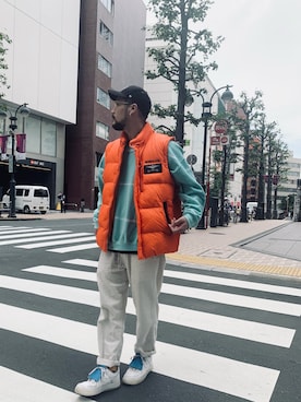 「AVIREX（アヴィレックス）のアイテム（ダウンジャケット/コート）」を使った、まさきよさん（メンズ・176cm）の秋コーディネート
