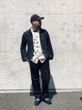 「schott（ショット）のアイテム（スラックス）」を使った、まさきよさん（メンズ・176cm）の春コーディネート