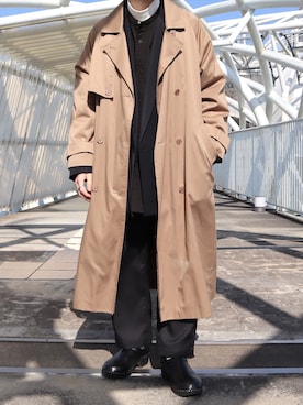 「GIANNI VERSACE（ジャンニヴェルサーチ）のアイテム」を使った、takakiさん（メンズ・165cm）の冬コーディネート