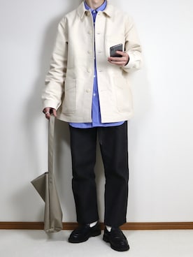 「COMOLI（コモリ）のアイテム（トップス）」を使った、takakiさん（メンズ・165cm）の春コーディネート