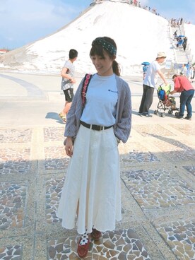 「アイテム（モカシン/デッキシューズ、レッド系）」を使った、Erinrinさん（レディース・153cm）の春コーディネート