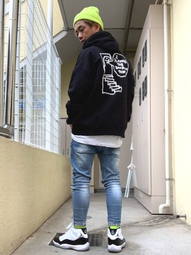 「RAGEBLUE（レイジブルー）のアイテム（ニットキャップ/ビーニー）」を使った、もっしーさん（メンズ・170cm）の秋コーディネート