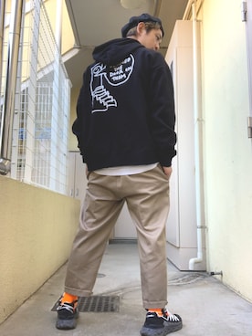 「made in standard （メイドインスタンダード）のアイテム」を使った、もっしーさん（メンズ・170cm）の秋コーディネート