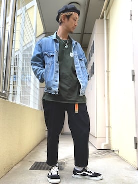 「RAGEBLUE（レイジブルー）のアイテム（ハンチング/ベレー帽）」を使った、もっしーさん（メンズ・170cm）の冬コーディネート