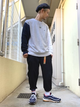 「HARE（ハレ）のアイテム（ハンチング/ベレー帽）」を使った、もっしーさん（メンズ・170cm）の冬コーディネート