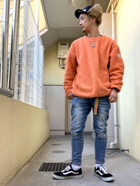 「チャイハネ（チャイハネ）のアイテム（ピアス（両耳用））」を使った、もっしーさん（メンズ・170cm）の冬コーディネート