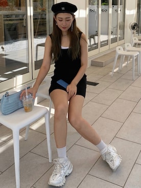 「MISBHV（ミスビヘイブ）のアイテム（帽子）」を使った、Lillyyyさん（レディース・168cm）の秋コーディネート