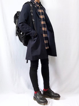 「Dr. Martens（ドクターマーチン）のDR.MARTENS / ドクターマーチン : WINGTIP BROGUE #（ドレスシューズ）」を使った、YOPPYさん（メンズ・162cm）の秋コーディネート