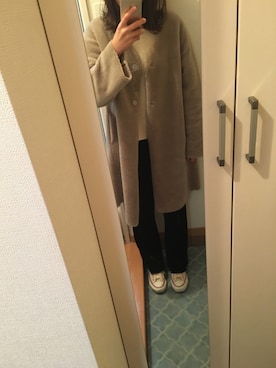 「JOURNAL STANDARD relume（ジャーナルスタンダード　レリューム）のアイテム（ムートンコート）」を使った、⭐︎さん（レディース・158cm）の冬コーディネート