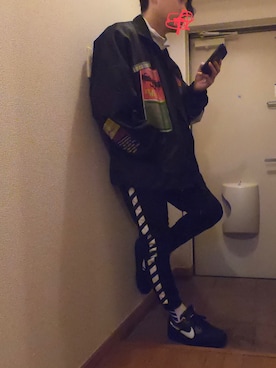 「no brand（ノーブランド）のアイテム（ナイロンジャケット）」を使った、doc.Oさん（メンズ・173cm）の春コーディネート