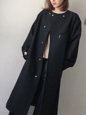 「HYKE」｜「アイテム（その他アウター）」を使った、YUKIKOさん（レディース・158cm）の冬コーディネート