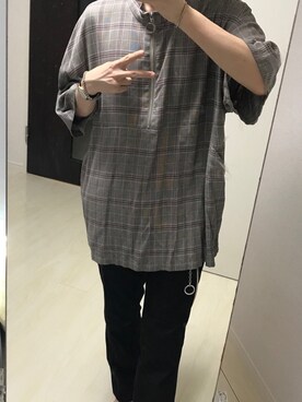 「グレンチェック」｜「アイテム（財布/小物）」を使った、よこやまさん（メンズ・166cm）の夏コーディネート