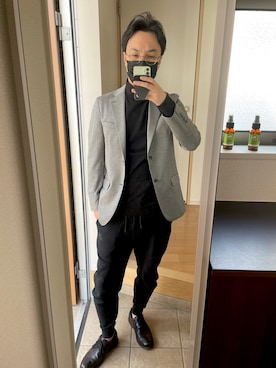 「ABAHOUSE（アバハウス）の【セットアップ対応/Recency of Mine】36ゲージ　モックロディ ジャケット（テーラードジャケット、グレー系）」を使った、Yosuke さん（メンズ・174cm）の冬コーディネート