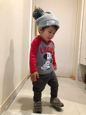 「RAGMART（ラグマート）のアイテム（パンツ）」を使った、hayato✩.*˚さん（キッズ・80cm）の冬コーディネート