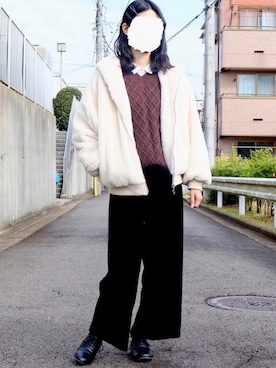 「one way（ワンウェイ）のアイテム（その他アウター）」を使った、neo☺︎さん（レディース・157cm）の冬コーディネート