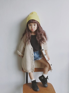 「HARE（ハレ）のアイテム」を使った、毛_虫Babyさん（キッズ・100cm）の夏コーディネート