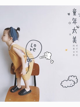 「HARE（ハレ）のアイテム」を使った、毛_虫Babyさん（キッズ・100cm）の夏コーディネート
