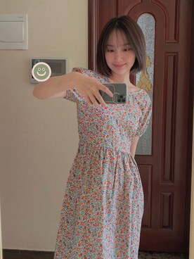 「wuのアイテム（ワンピース、レッド系）」を使った、yanyanさん（レディース）の春コーディネート