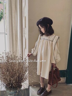 「wuのアイテム（ワンピース、ホワイト系）」を使った、yanyanさん（レディース）の夏コーディネート