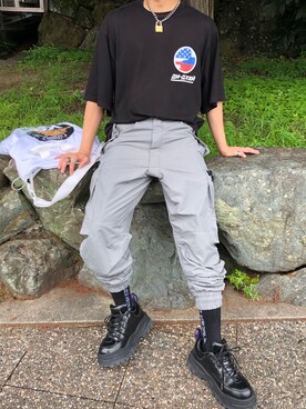 「AVALONE（アヴァロン）のアイテム」を使った、しーんさん（メンズ・173cm）の夏コーディネート