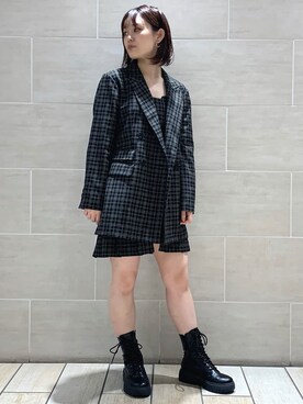 「REDYAZEL（レディアゼル）のアイテム（ジャケット/アウター）」を使った、HARUNAさん（レディース・157cm）の秋コーディネート