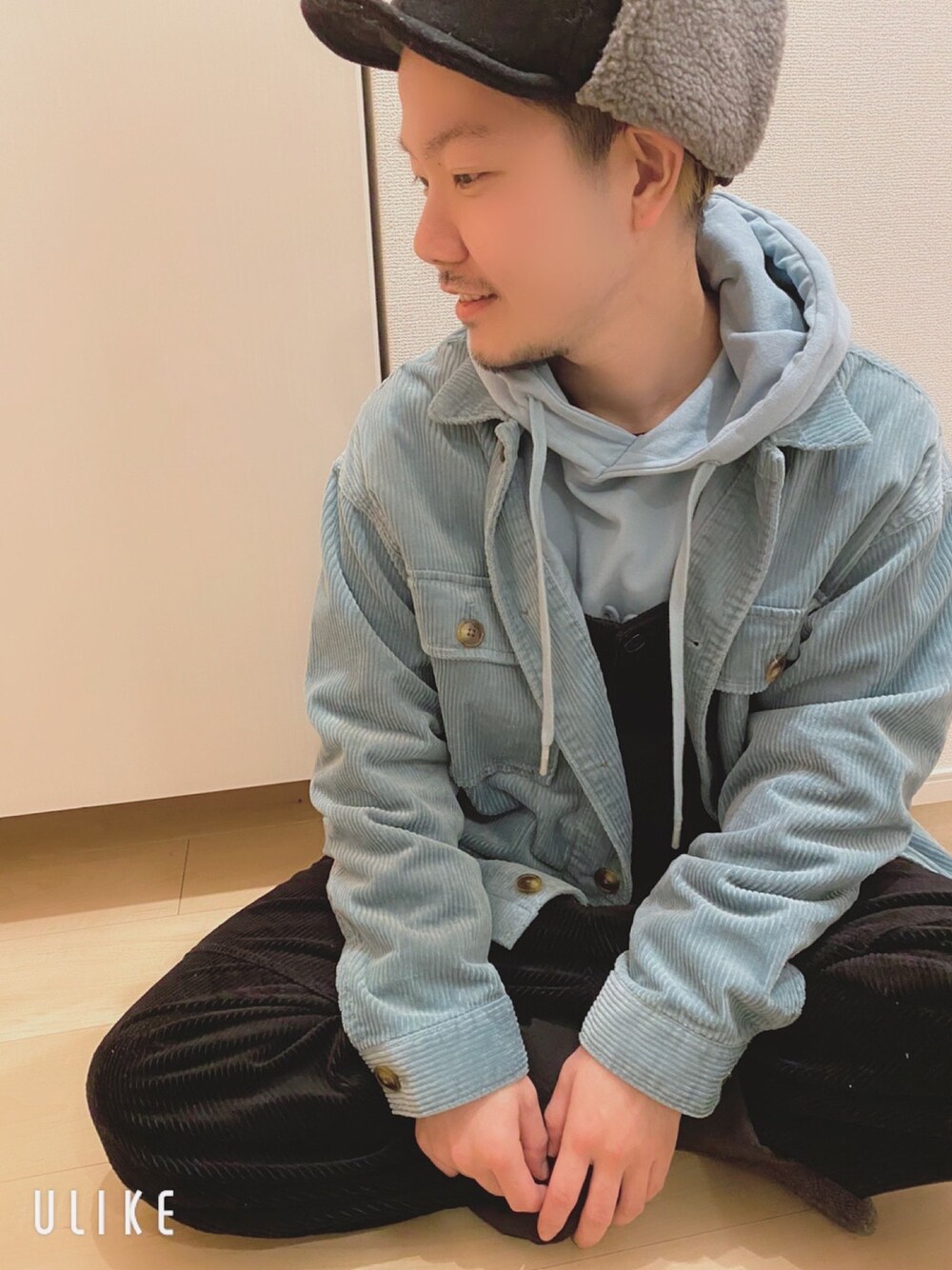 「コーデュロイ、低身長、低身長コーデ、デートスタイル（MEN）」｜「RAGEBLUEの＜セットアップ着用可能＞コーデュロイCPOジャケット/847441（ブルゾン、ブルー系）」を使った、wataさん（メンズ・160cm）の冬コーディネートの1枚目の写真