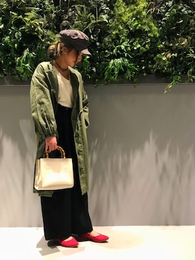 「COLONY 2139（コロニートゥーワンスリーナイン）のアイテム（ステンカラーコート）」を使った、inaさん（レディース・161cm）の冬コーディネート