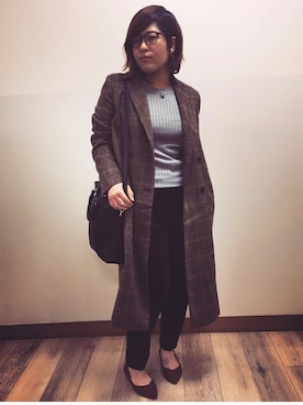 「BACK NUMBER（バックナンバー）のアイテム（チェスターコート）」を使った、hanji0720さん（レディース・157cm）の秋コーディネート