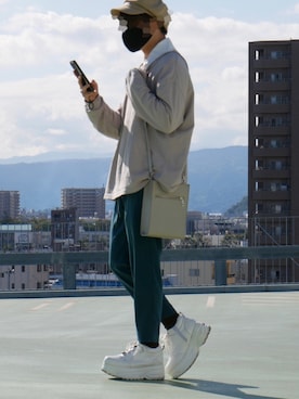 「SPINNS（スピンズ）のアイテム（キャスケット）」を使った、空白テトさん（メンズ・163cm）の秋コーディネート