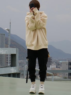 「ACT（アクト）のアイテム（パンツ）」を使った、空白テトさん（メンズ・163cm）の冬コーディネート