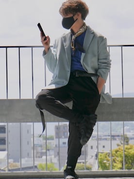 「ACT（アクト）のアイテム（パンツ）」を使った、空白テトさん（メンズ・160cm）の春コーディネート