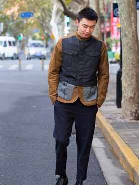 「DSQUARED2（ディースクエアード）のアイテム（ブルゾン）」を使った、CHIVALRYBEBEさん（メンズ・182cm）の冬コーディネート