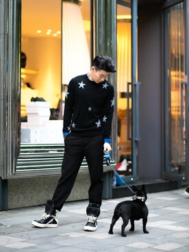 「ARMANI EXCHANGE（アルマーニエクスチェンジ）のアイテム（チノパンツ）」を使った、CHIVALRYBEBEさん（メンズ・187cm）の冬コーディネート