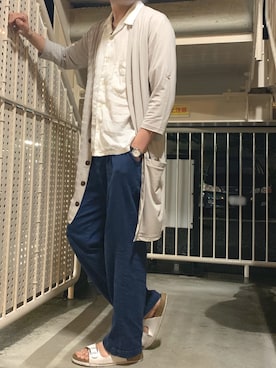 「ロングカーディガン」｜しのはさんさん（メンズ・173cm・20代）の夏コーディネート