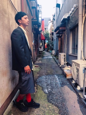 「A-COLD-WALL*（アコールドウォール）のアイテム（シューズ）」を使った、おまめくんさん（メンズ・168cm）の秋コーディネート