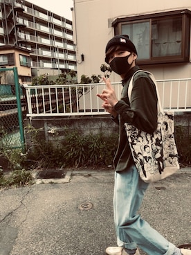 「MAGICAL MOSH MISFITS（マジカルモッシュミスフィッツ）のアイテム（帽子）」を使った、すなぎもさん（メンズ・173cm）の春コーディネート