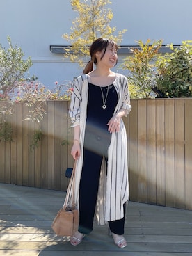 「Omekashi（オメカシ）のアイテム（オールインワン・サロペット）」を使った、YUKO ONOさん（レディース・155cm）の春コーディネート