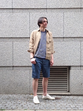 「gicipi（ジチピ）のアイテム（Tシャツ/カットソー）」を使った、OMNIGOD代官山さん（メンズ・181cm）の春コーディネート