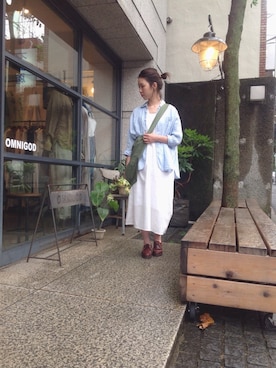 「ドミンゴ」｜「アイテム（シャツワンピース）」を使った、OMNIGOD代官山さん（レディース・160cm）の夏コーディネート